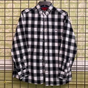 Blank & white plaid long sleeve button down shirt